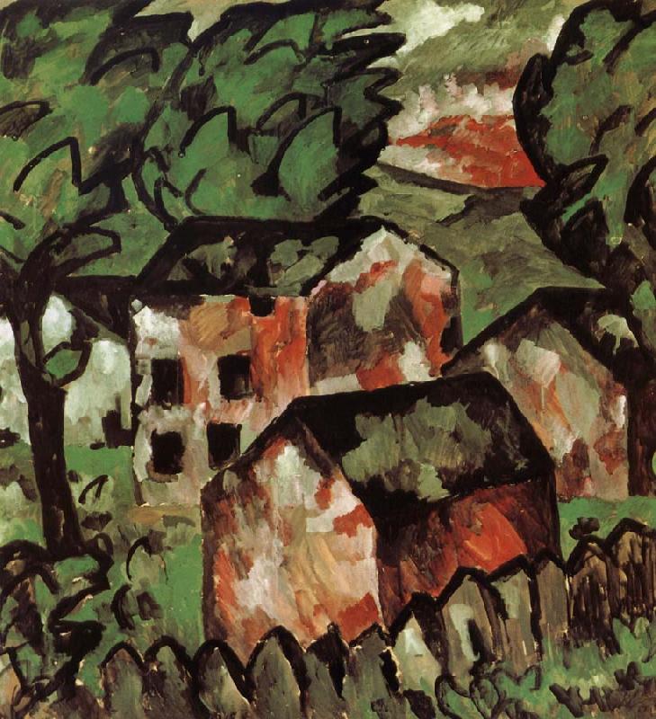 Kasimir Malevich The red house in view Germany oil painting art